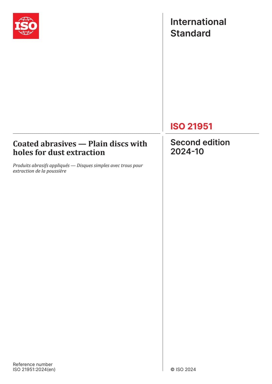 Первая страница стандарта ISO 21951:2024