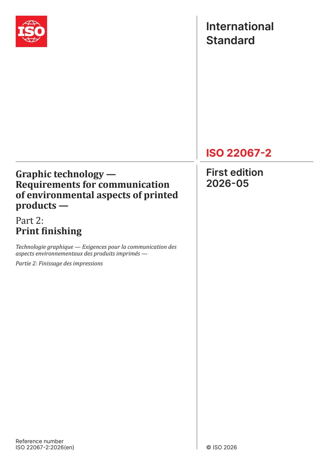 Первая страница стандарта ISO 22067-2:2026