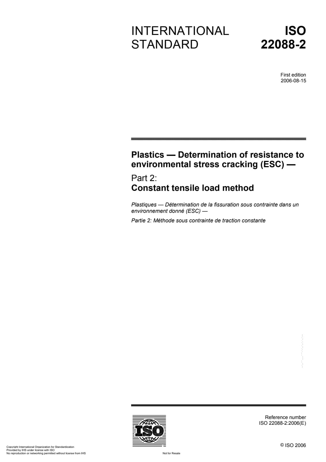 Первая страница стандарта ISO 22088-2:2006