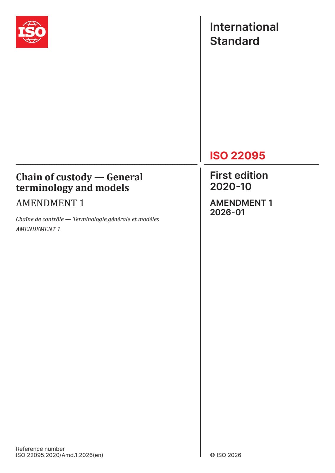 Первая страница стандарта ISO 22095:2020