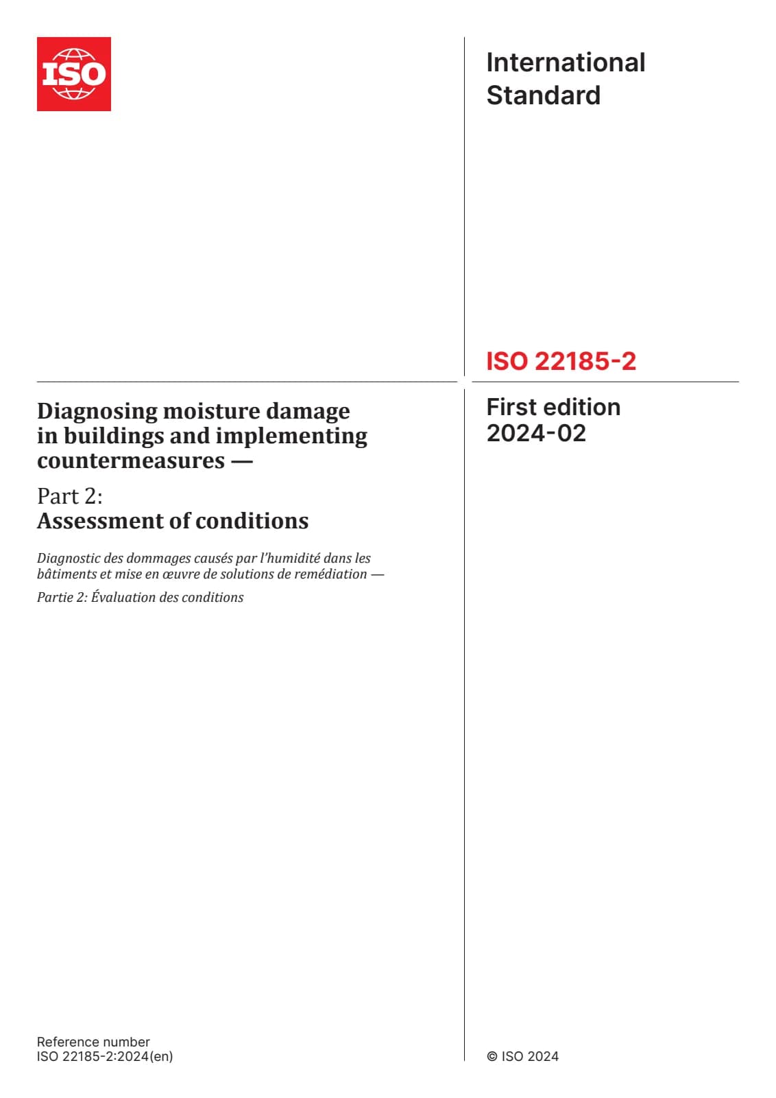 Первая страница стандарта ISO 22185-2:2024