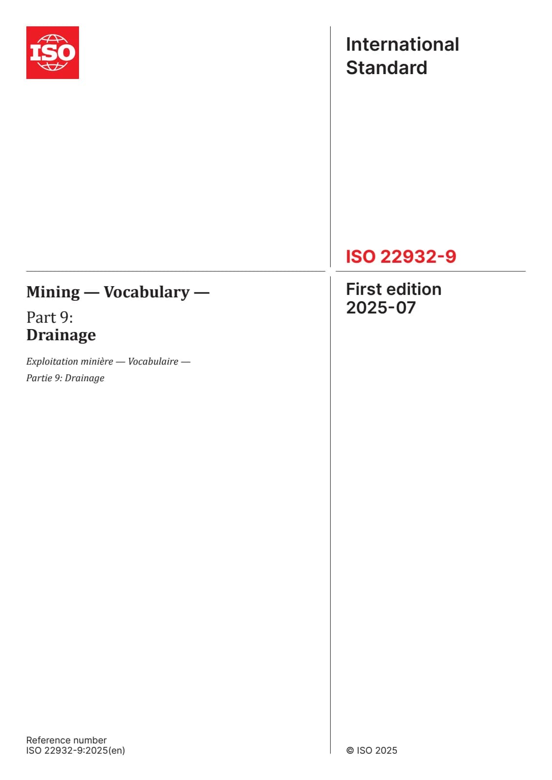 Первая страница стандарта ISO 22932-9:2025