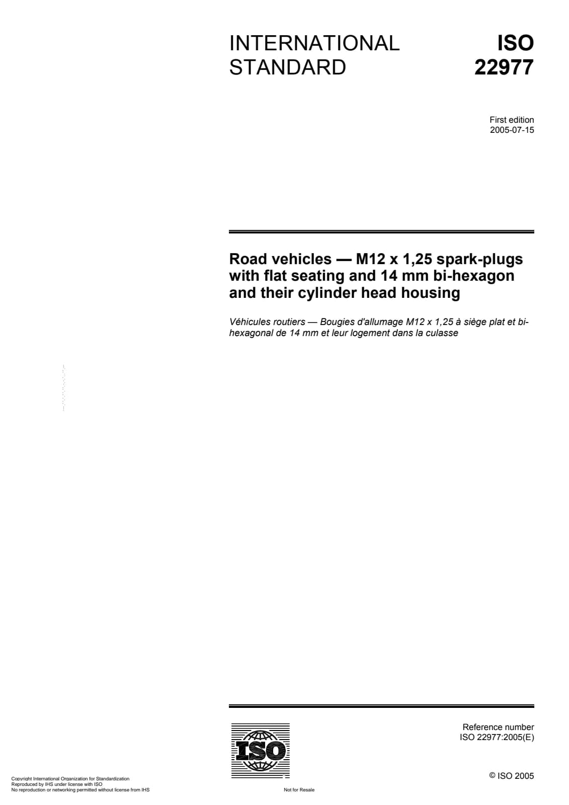 Первая страница стандарта ISO 22977:2005