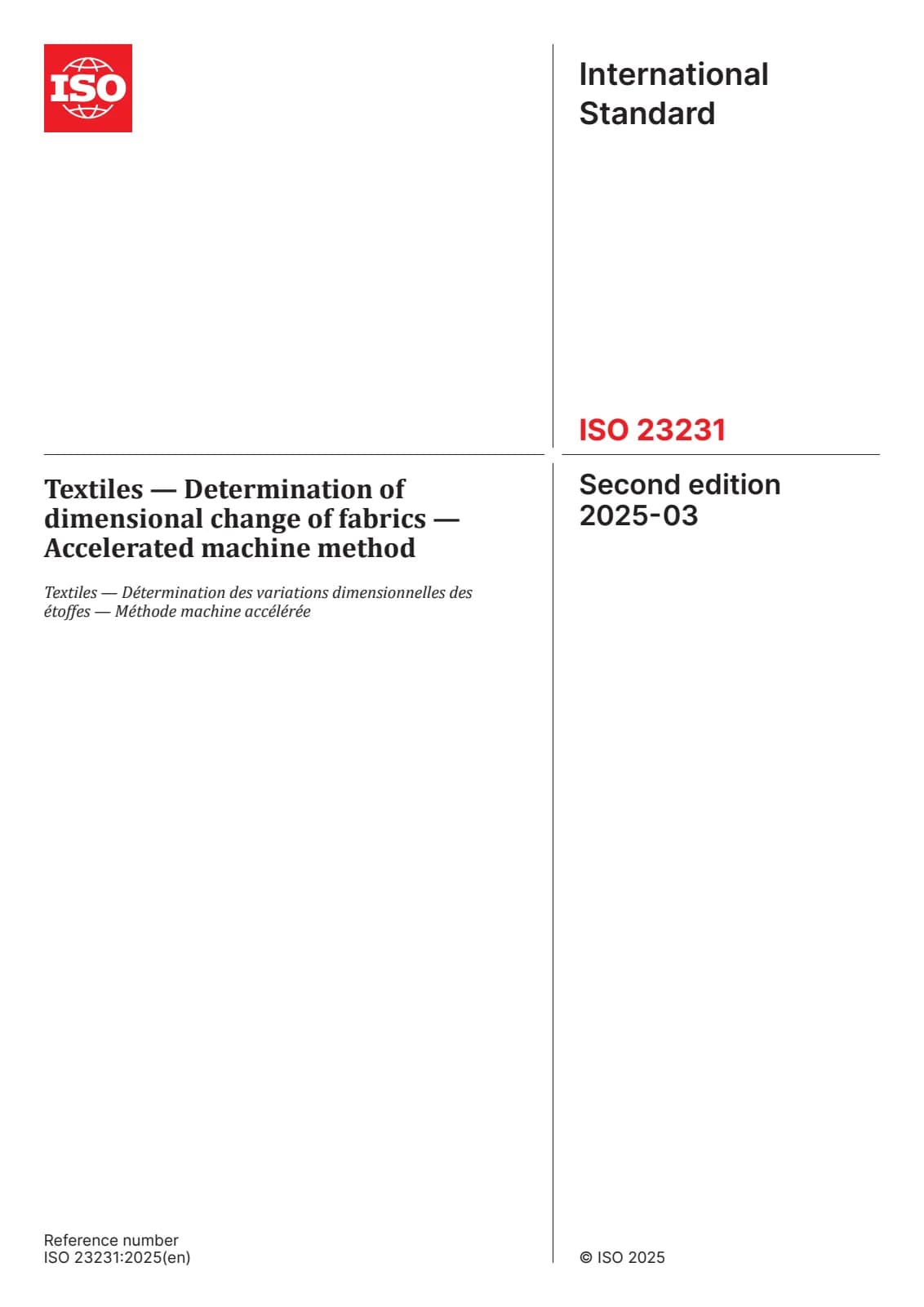 Первая страница стандарта ISO 23231:2025