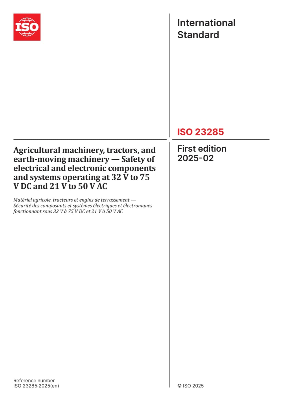 Первая страница стандарта ISO 23285:2025