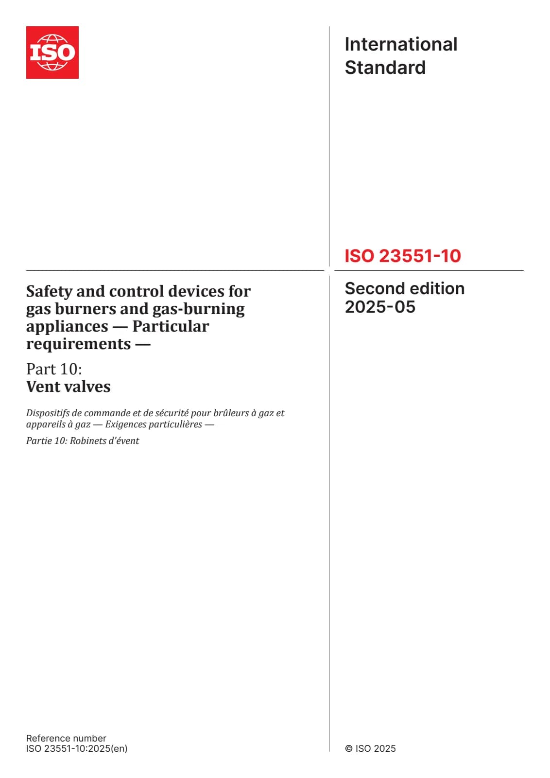 Первая страница стандарта ISO 23551-10:2025