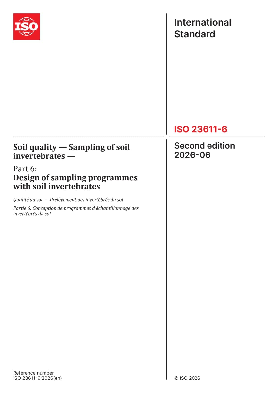 Первая страница стандарта ISO 23611-6:2026
