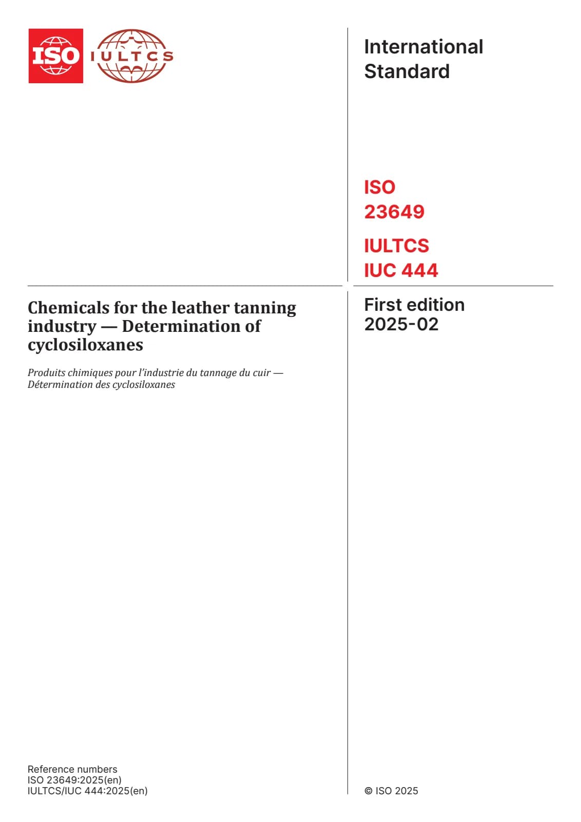 Первая страница стандарта ISO 23649:2025