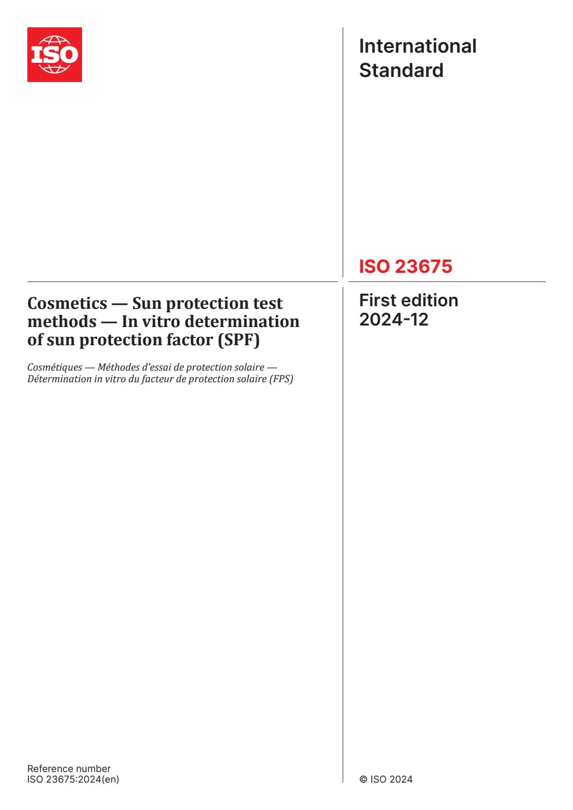 Первая страница стандарта ISO 23675:2024