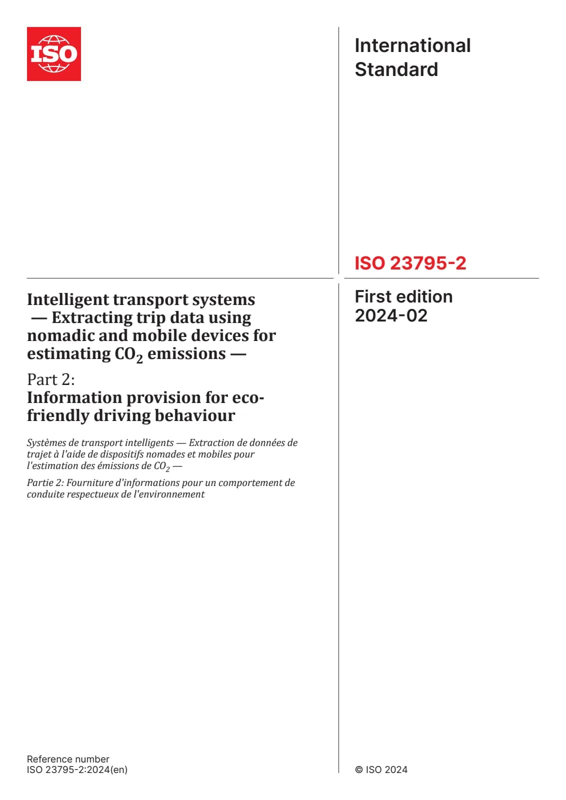 Первая страница стандарта ISO 23795-2:2024