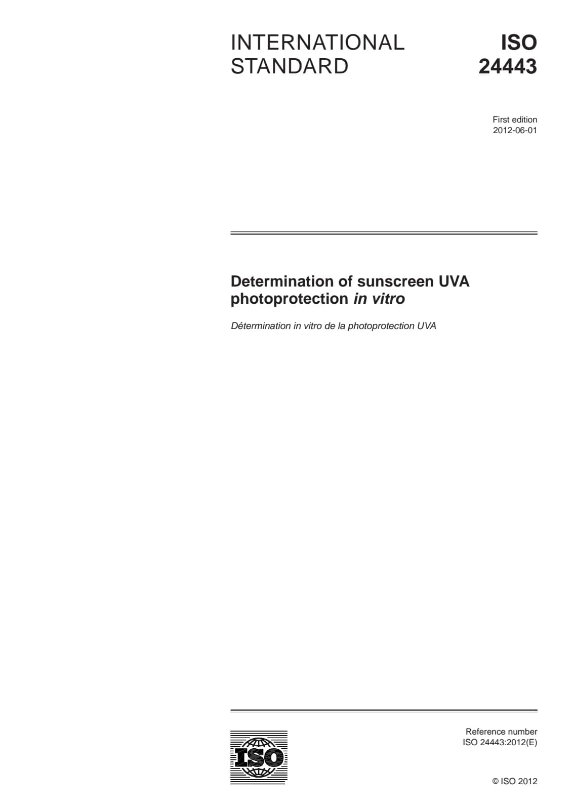 Первая страница стандарта ISO 24443:2012