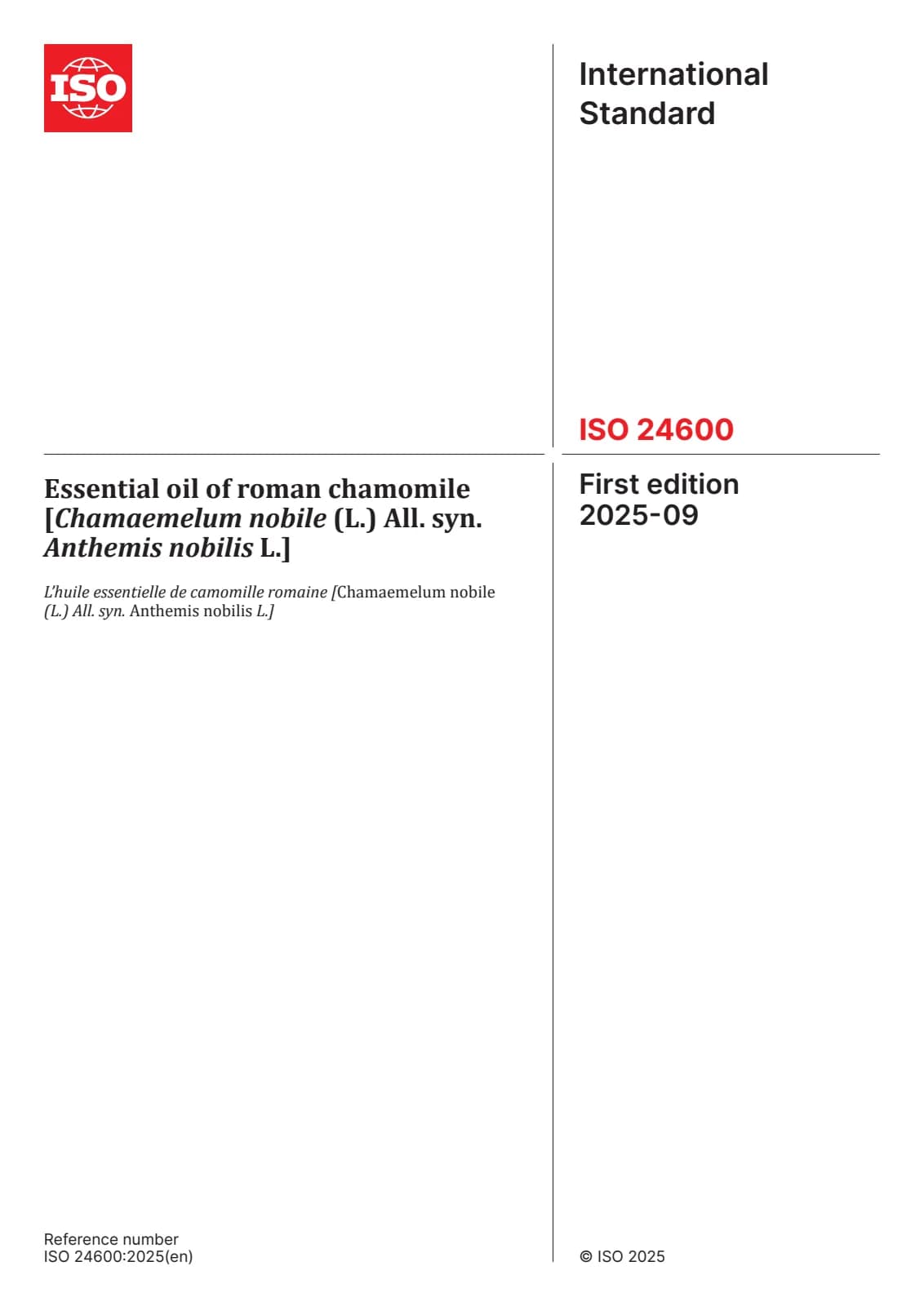 Первая страница стандарта ISO 24600:2025