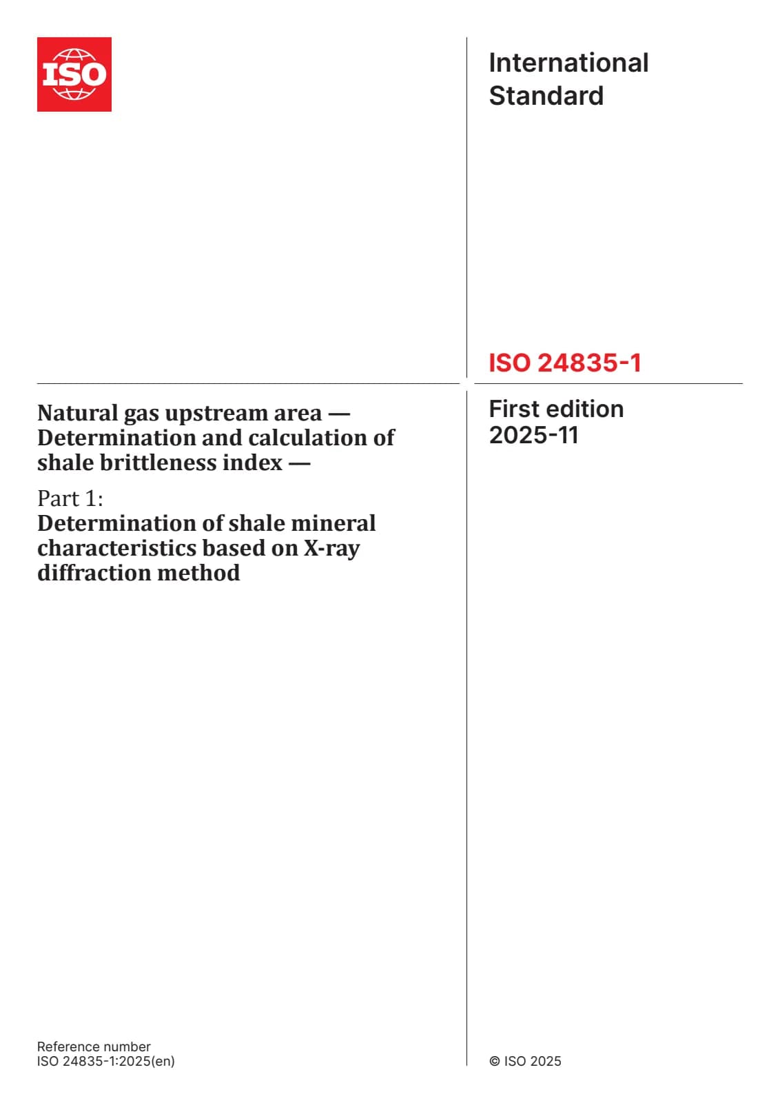 Первая страница стандарта ISO 24835-1:2025