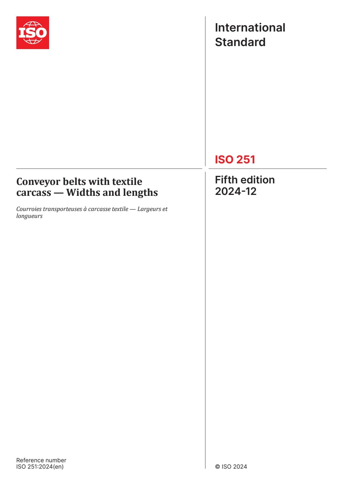 Первая страница стандарта ISO 251:2024