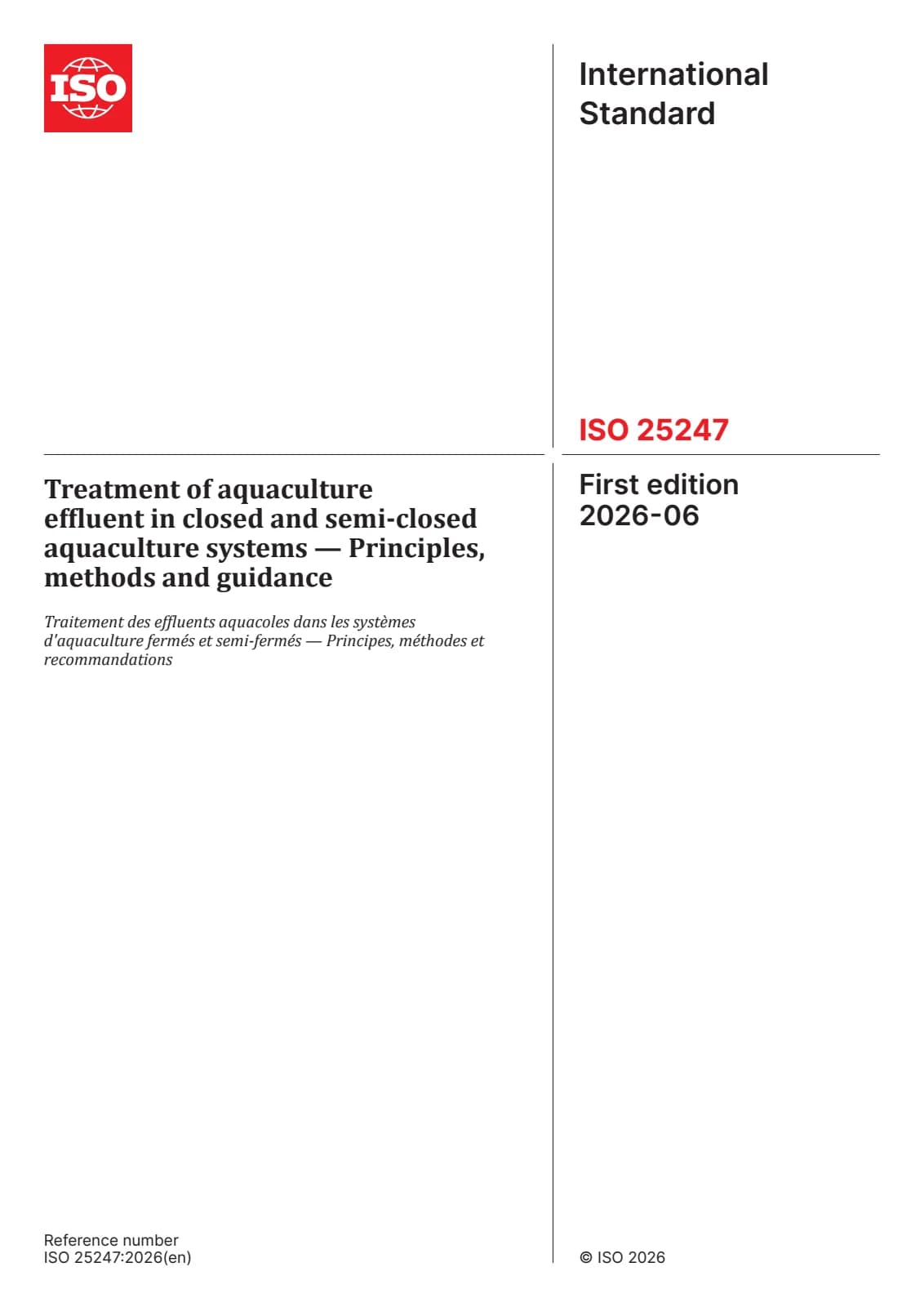 Первая страница стандарта ISO 25247:2026