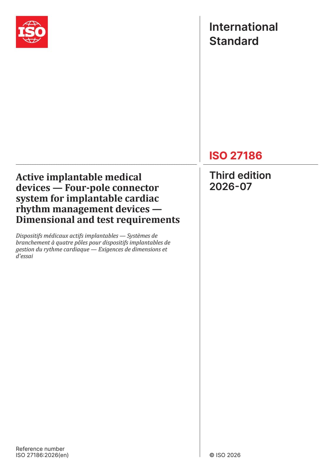 Первая страница стандарта ISO 27186:2026
