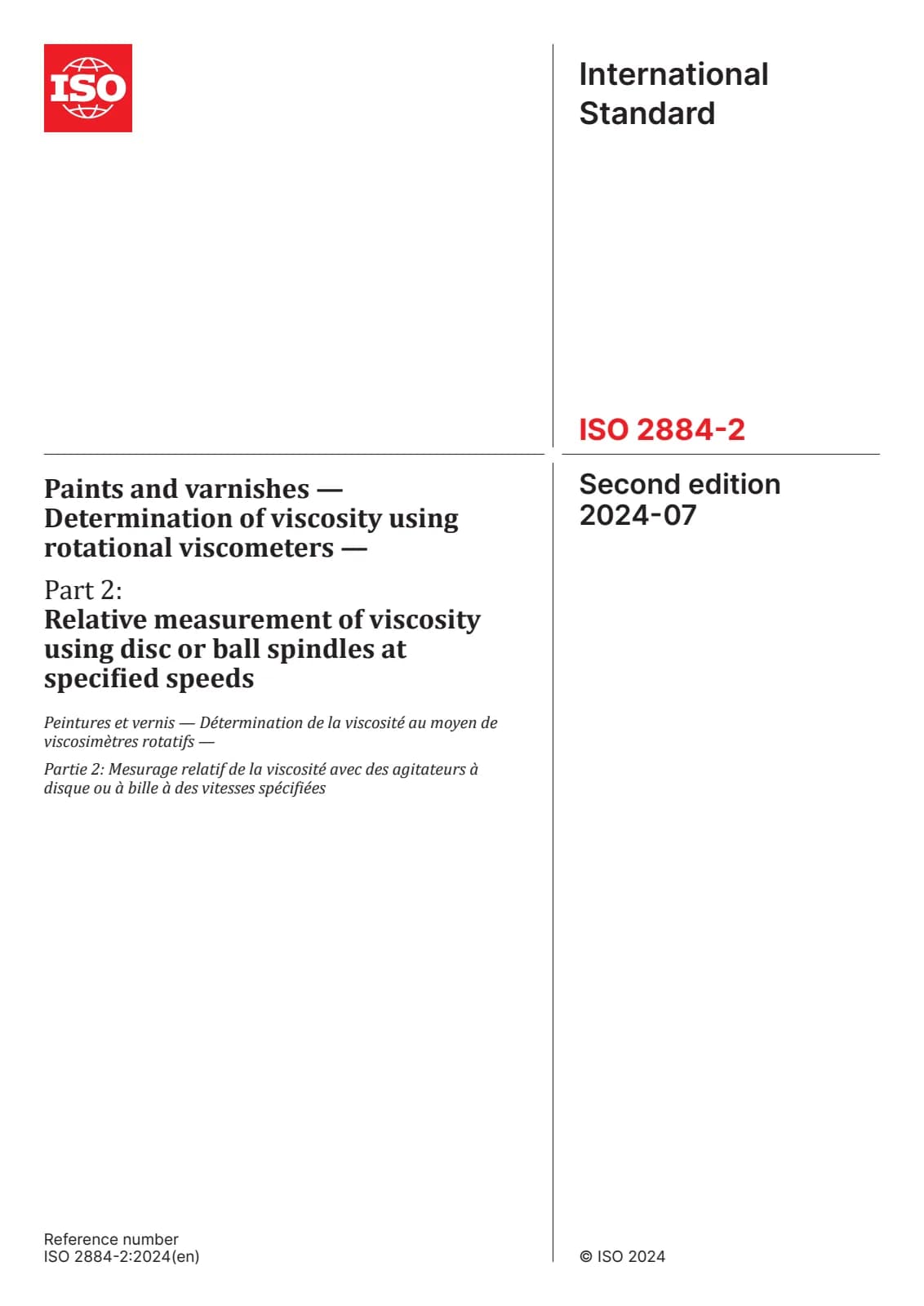 Первая страница стандарта ISO 2884-2:2024