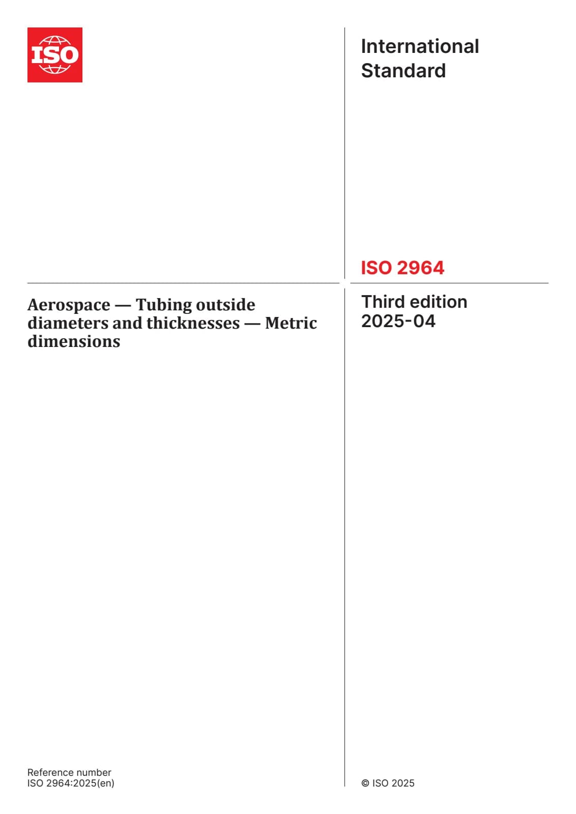 Первая страница стандарта ISO 2964:2025