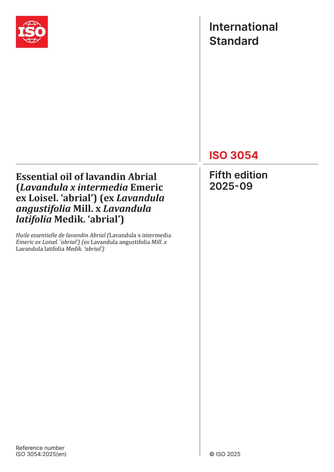 Первая страница стандарта ISO 3054:2025