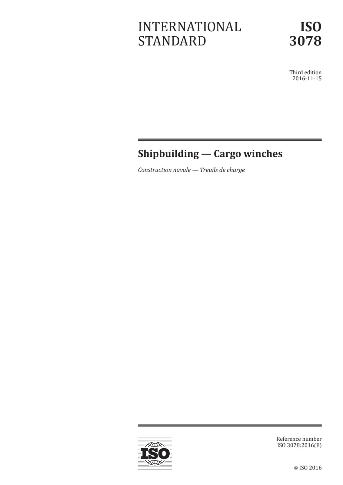 Первая страница стандарта ISO 3078:2016