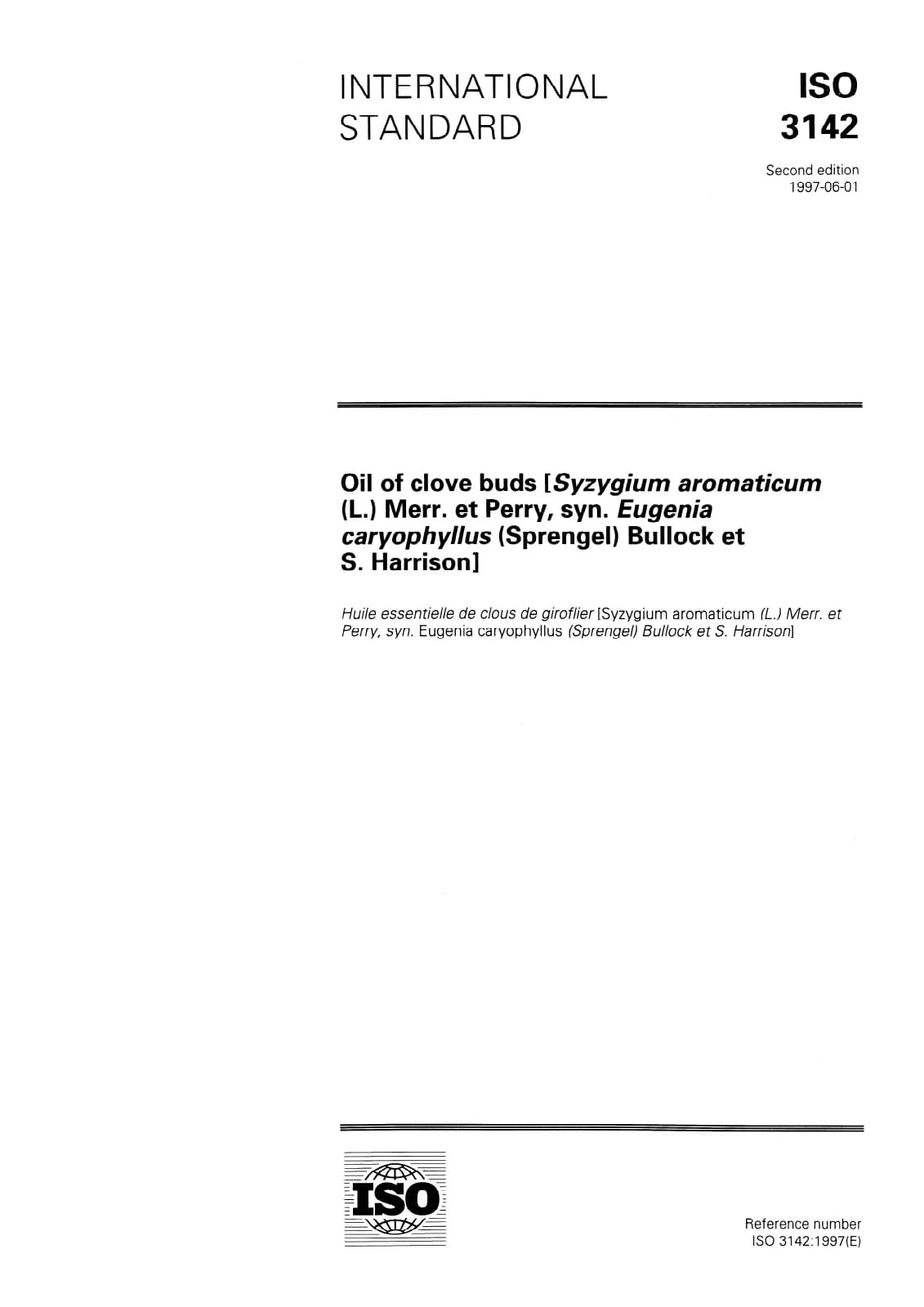 Первая страница стандарта ISO 3142:1997