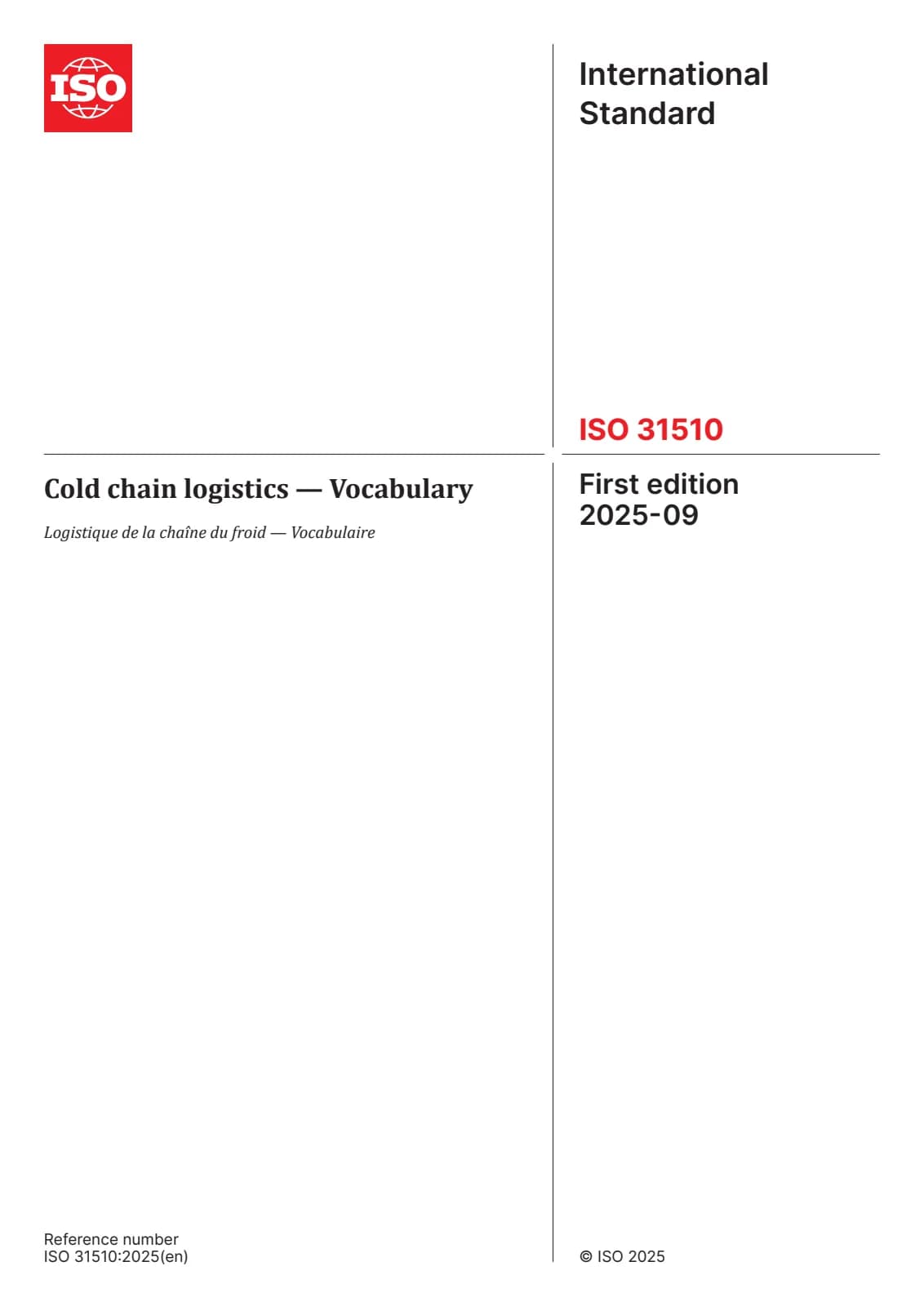 Первая страница стандарта ISO 31510:2025