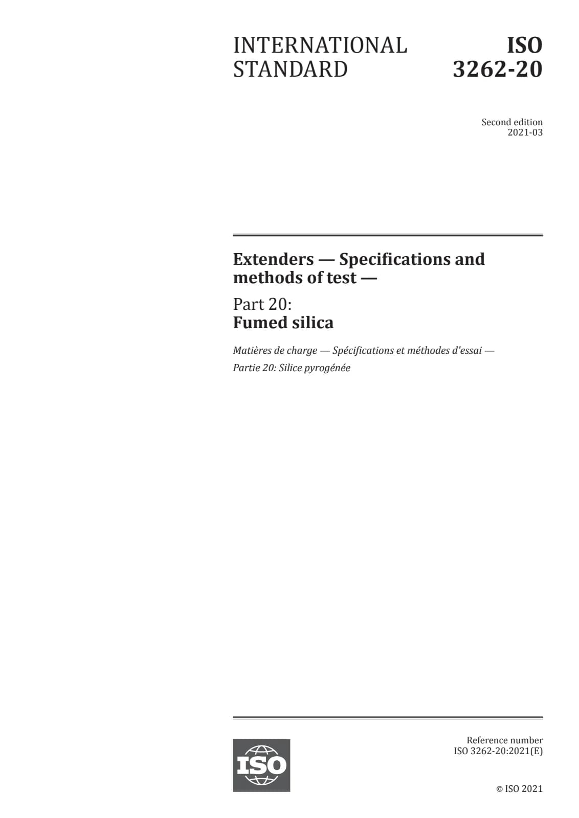 Первая страница стандарта ISO 3262-20:2021