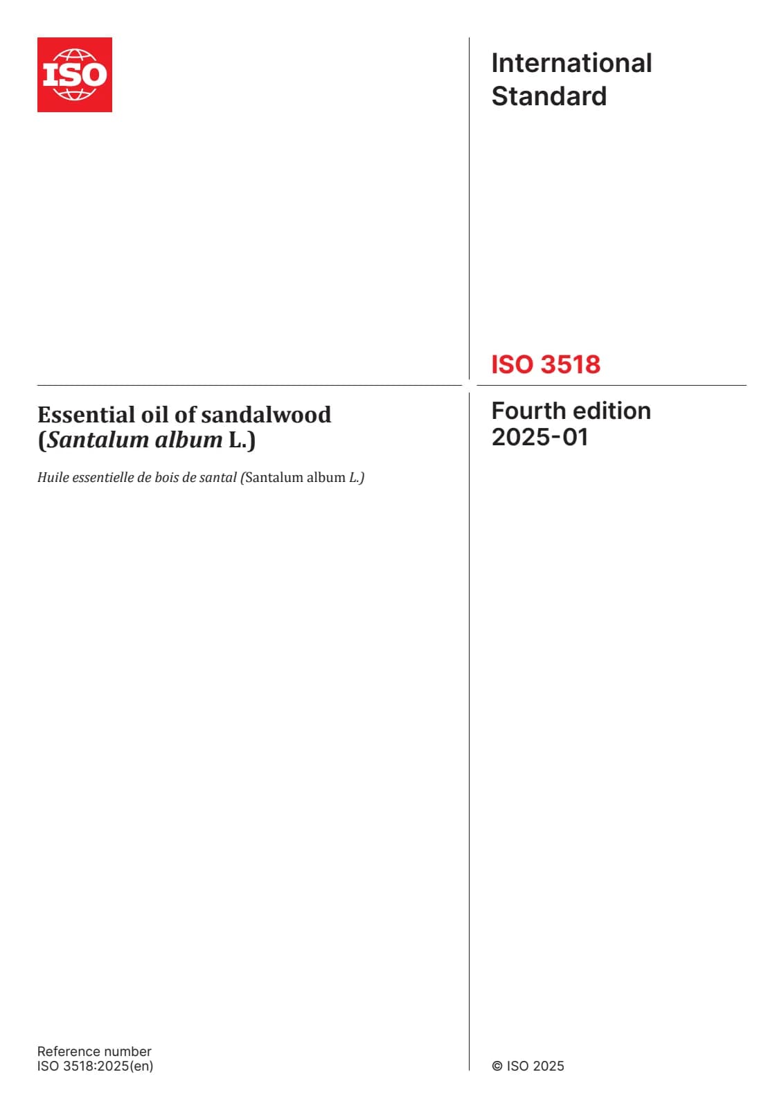Первая страница стандарта ISO 3518:2025