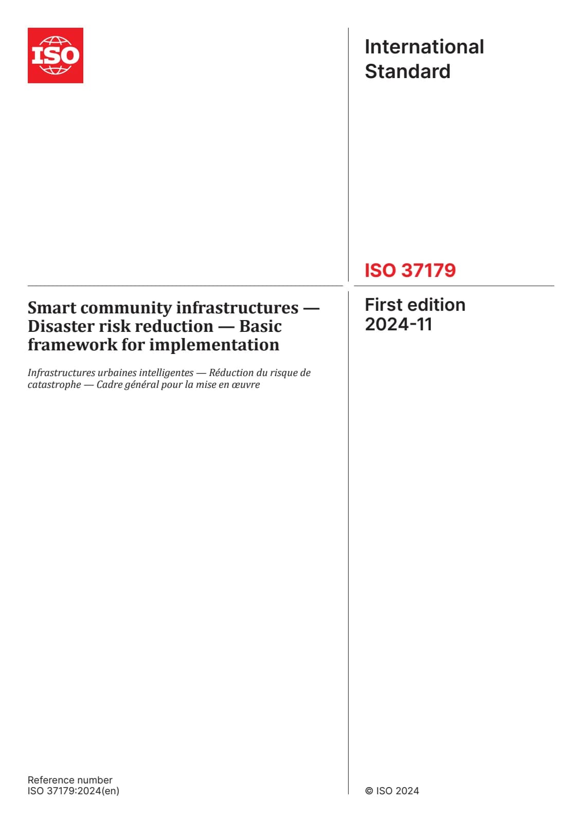 Первая страница стандарта ISO 37179:2024