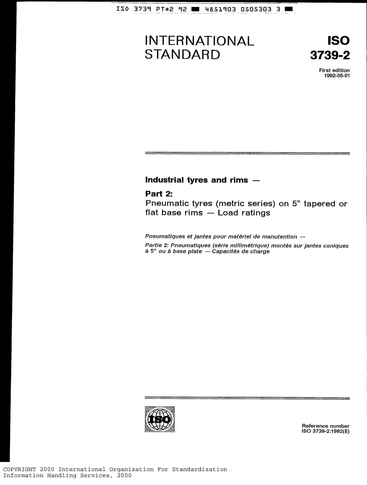 Первая страница стандарта ISO 3739-2:1992