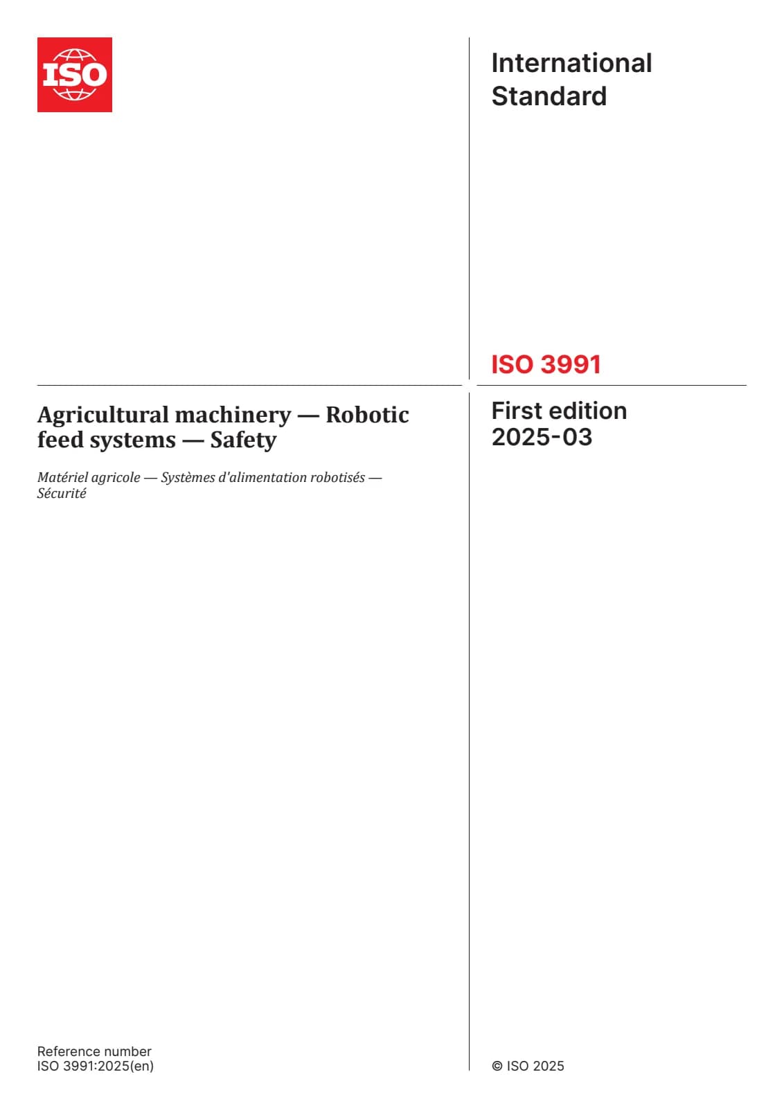 Первая страница стандарта ISO 3991:2025