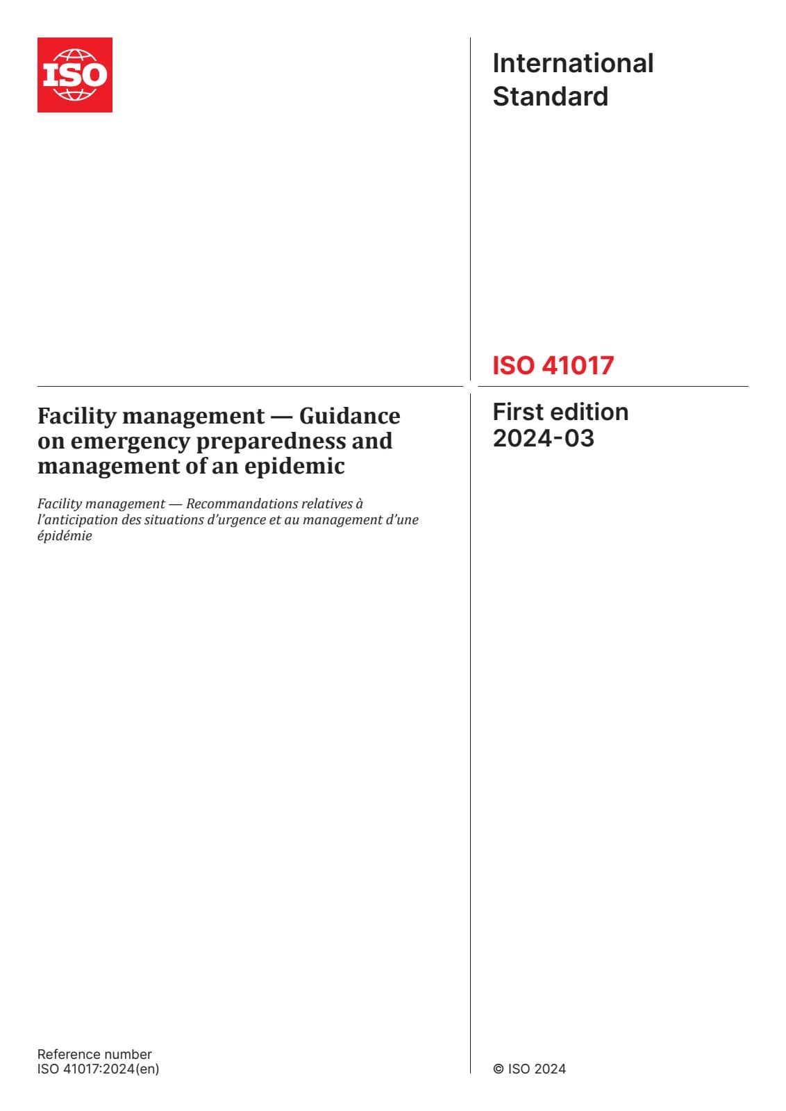 Первая страница стандарта ISO 41017:2024