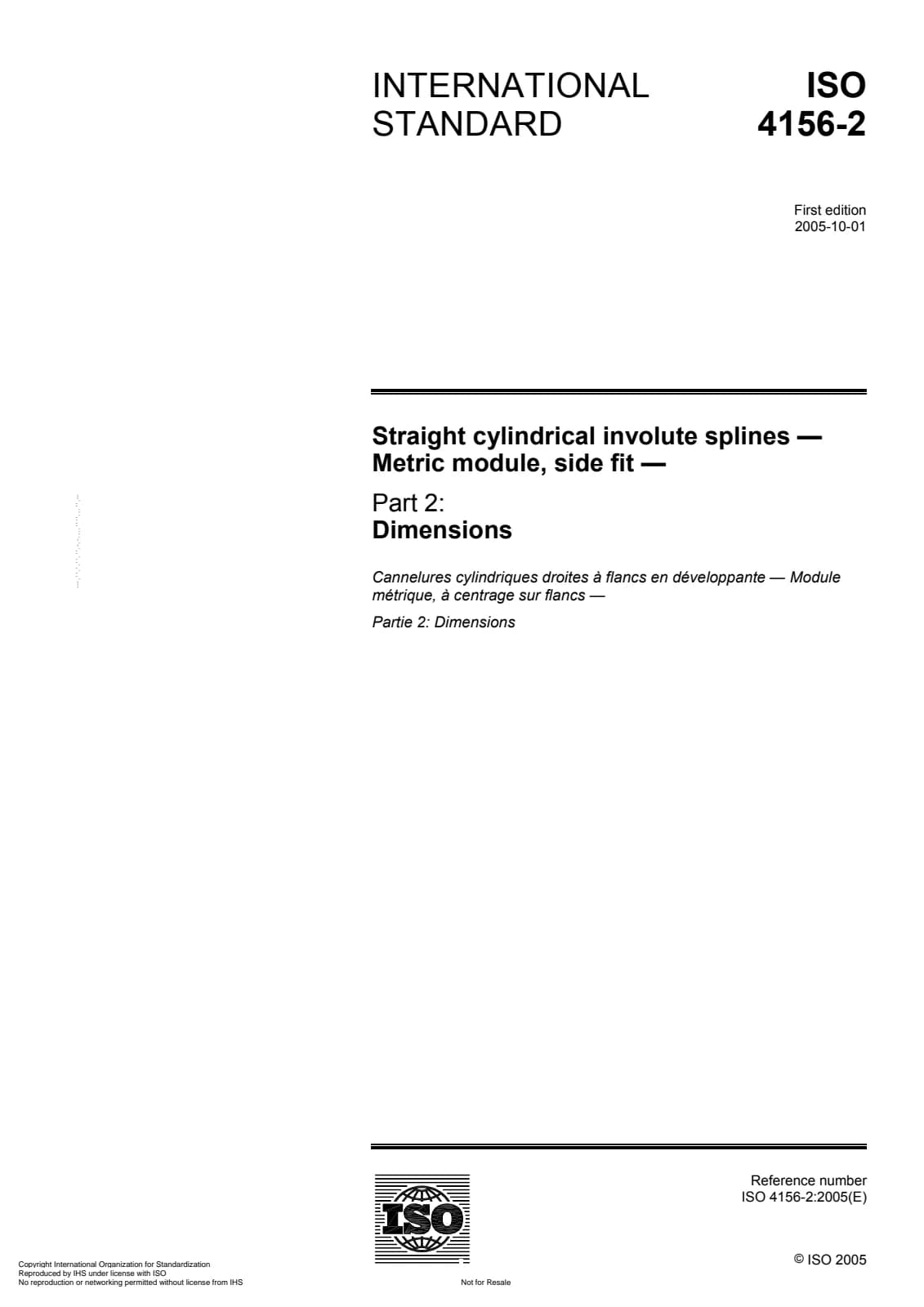 Первая страница стандарта ISO 4156-2:2005