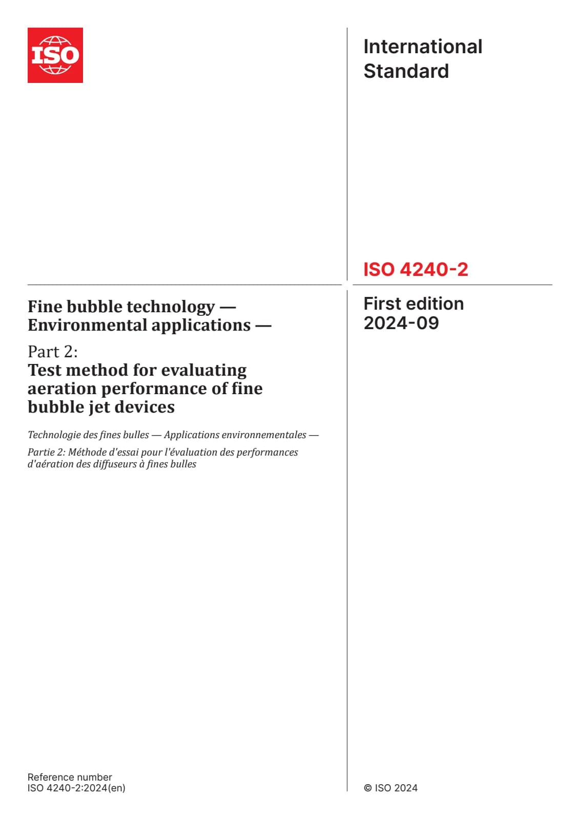 Первая страница стандарта ISO 4240-2:2024