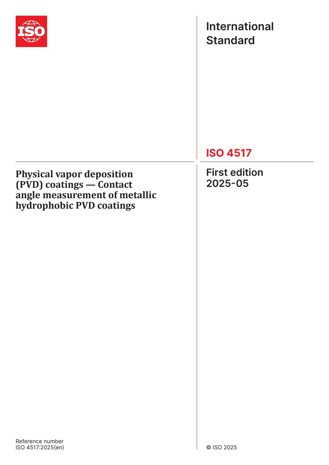 Первая страница стандарта ISO 4517:2025