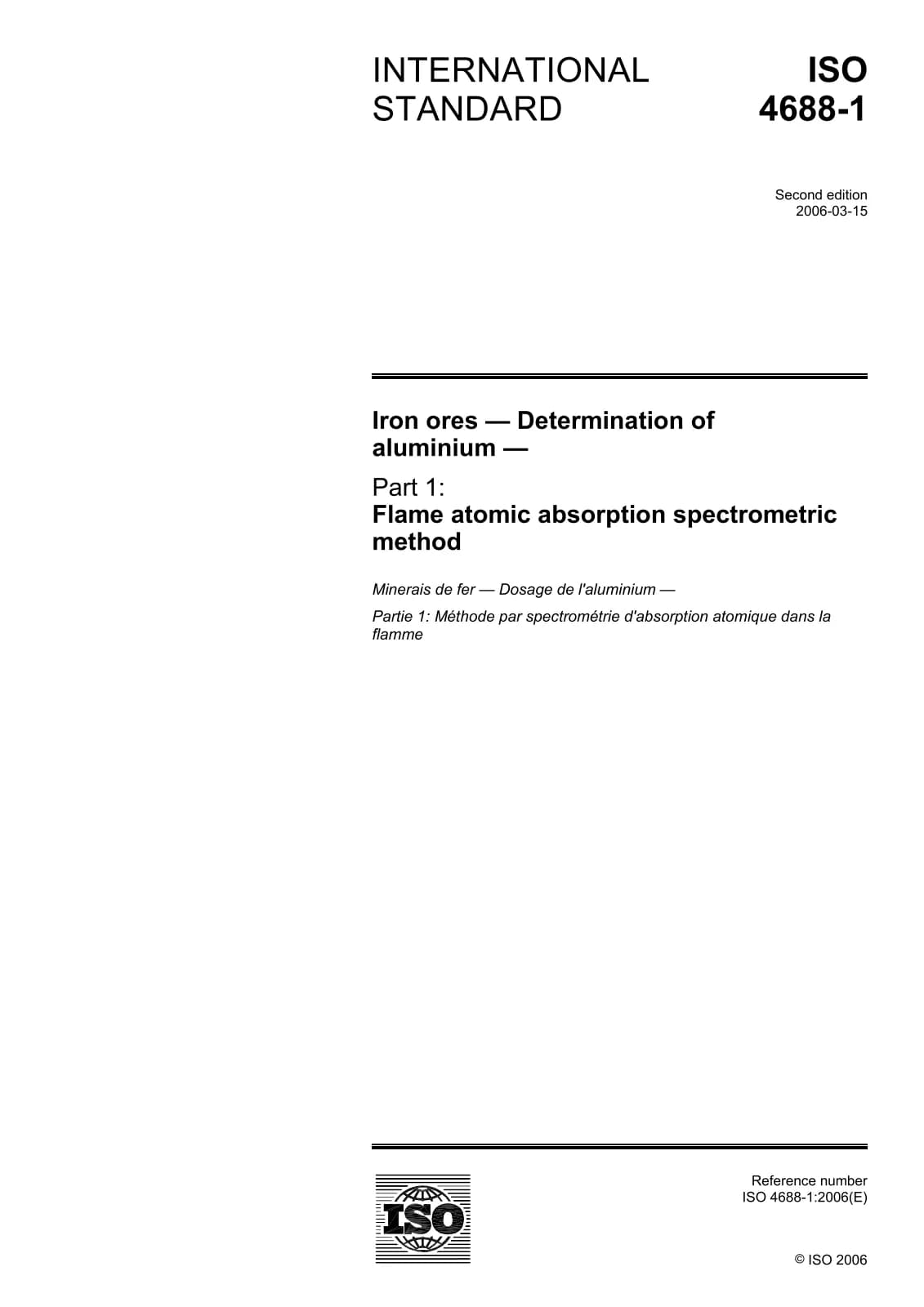 Первая страница стандарта ISO 4688-1:2006