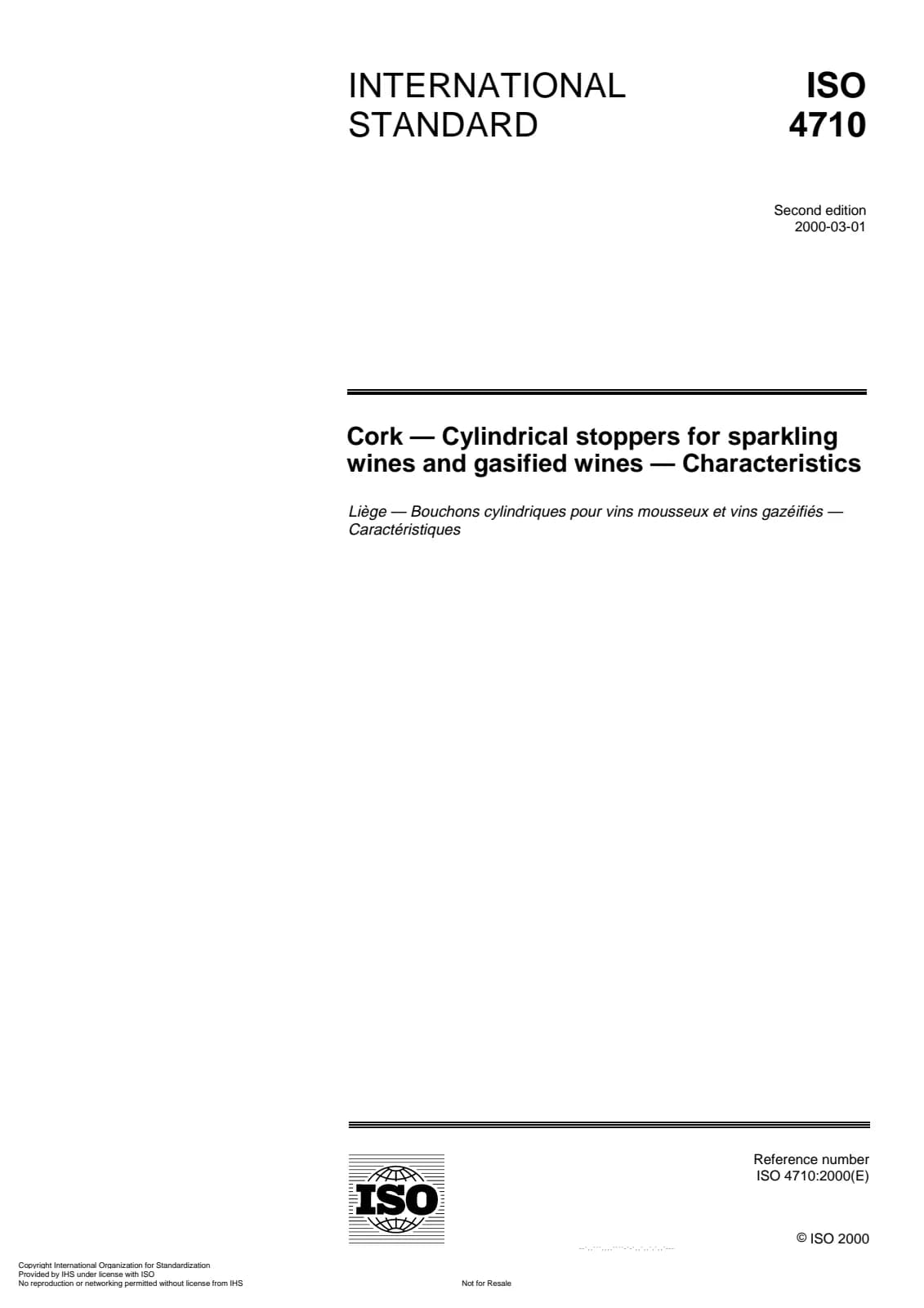 Первая страница стандарта ISO 4710:2000
