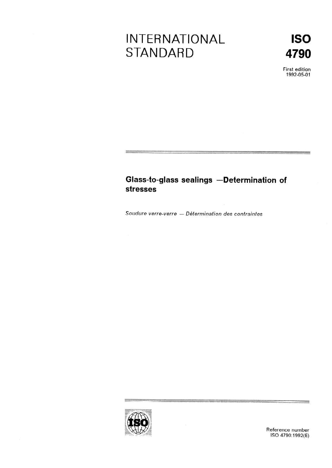 Первая страница стандарта ISO 4790:1992