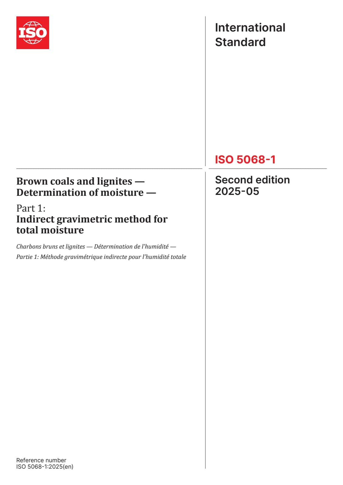 Первая страница стандарта ISO 5068-1:2025