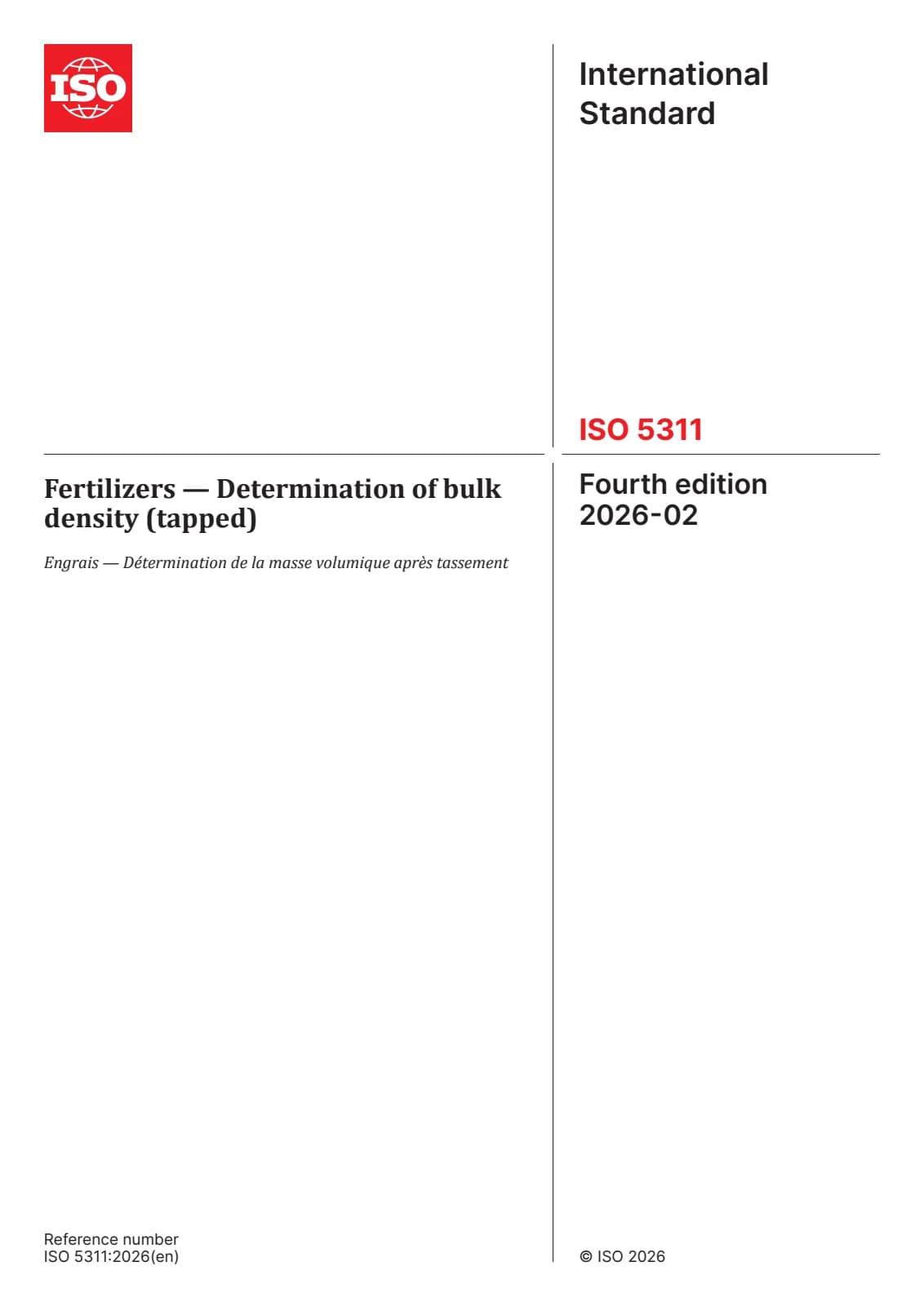 Первая страница стандарта ISO 5311:2026