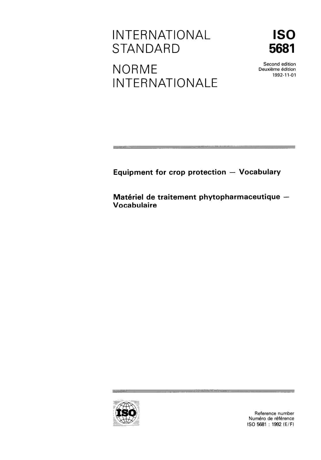 Первая страница стандарта ISO 5681:1992