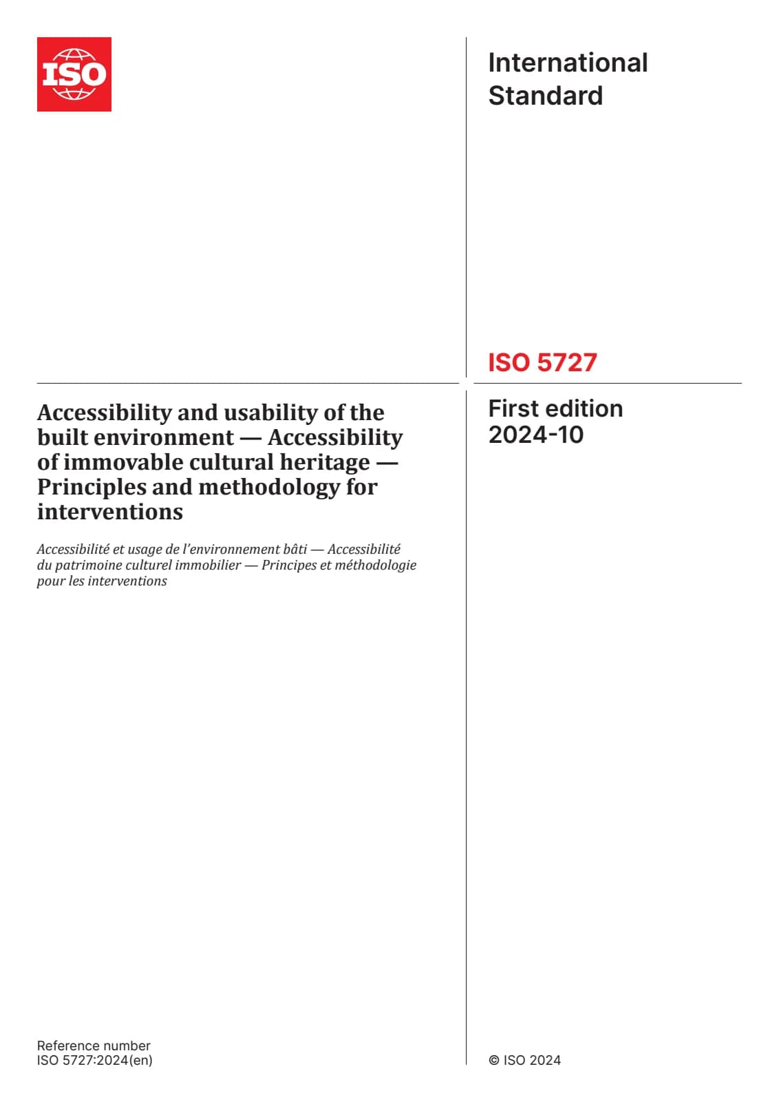 Первая страница стандарта ISO 5727:2024