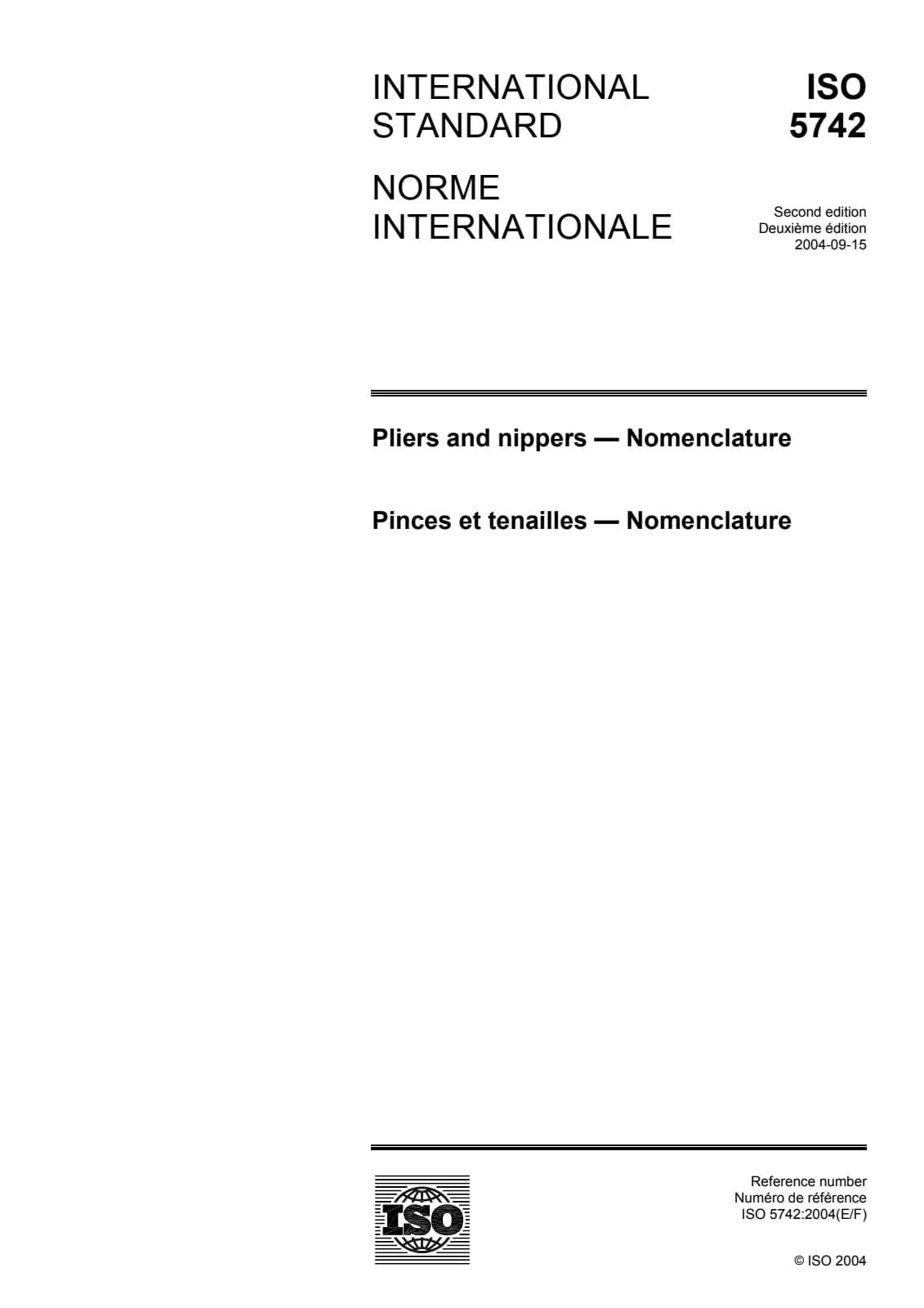 Первая страница стандарта ISO 5742:2004
