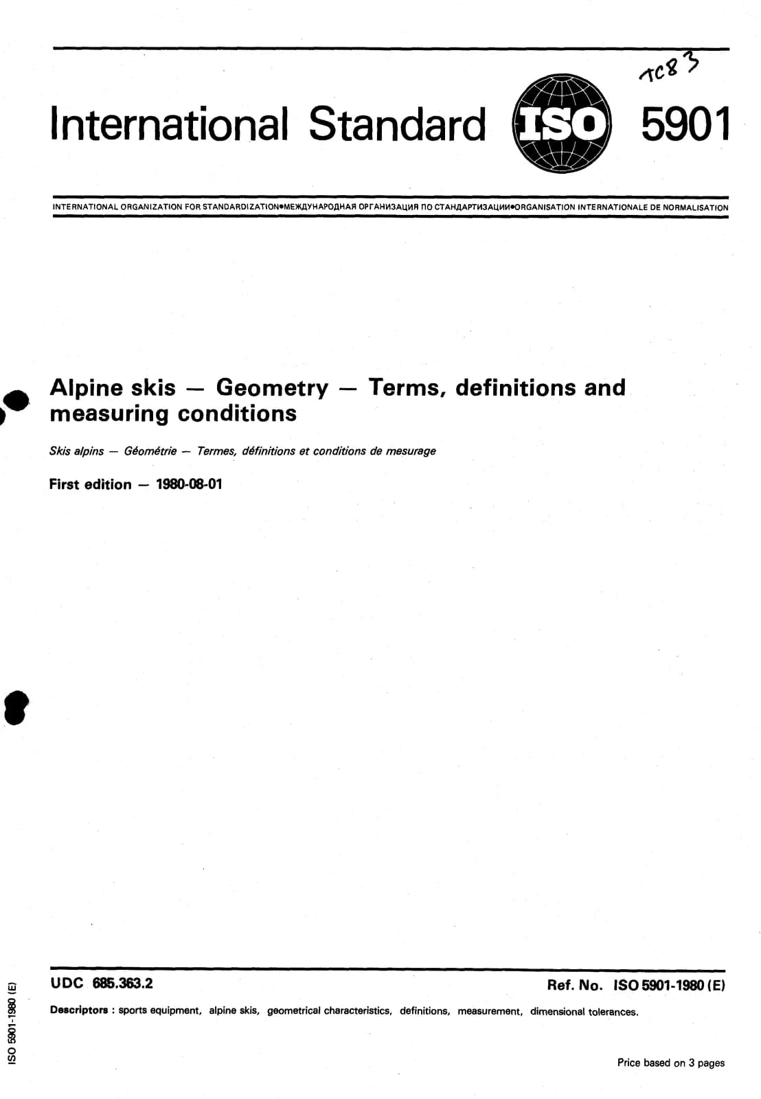 Первая страница стандарта ISO 5901:1980