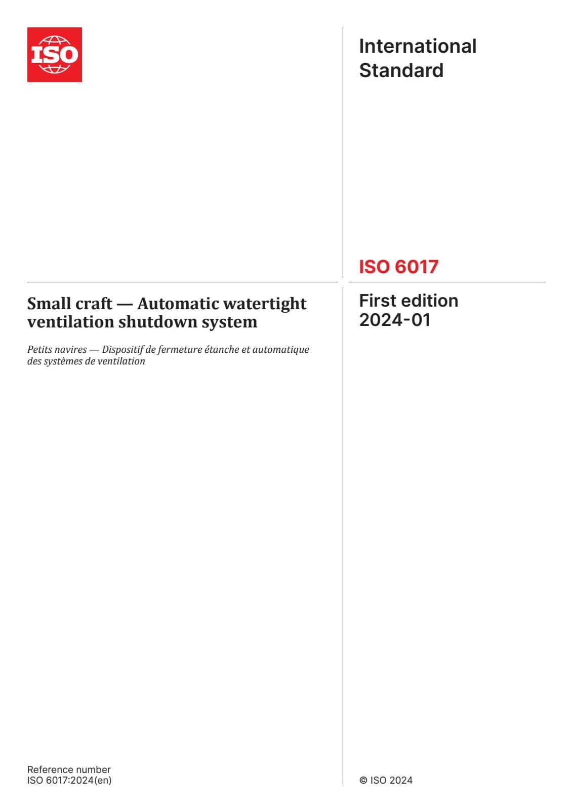 Первая страница стандарта ISO 6017:2024
