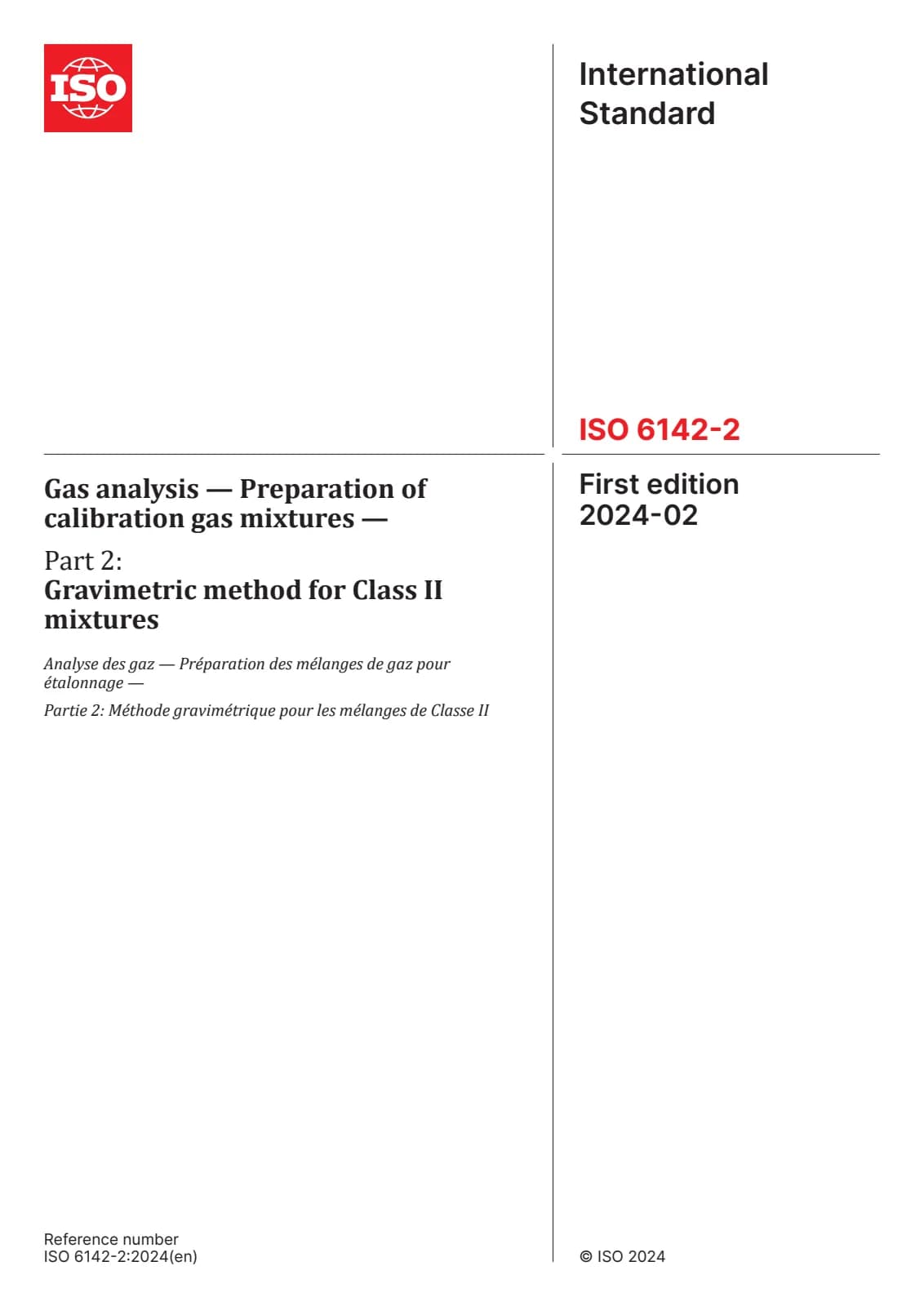 Первая страница стандарта ISO 6142-2:2024