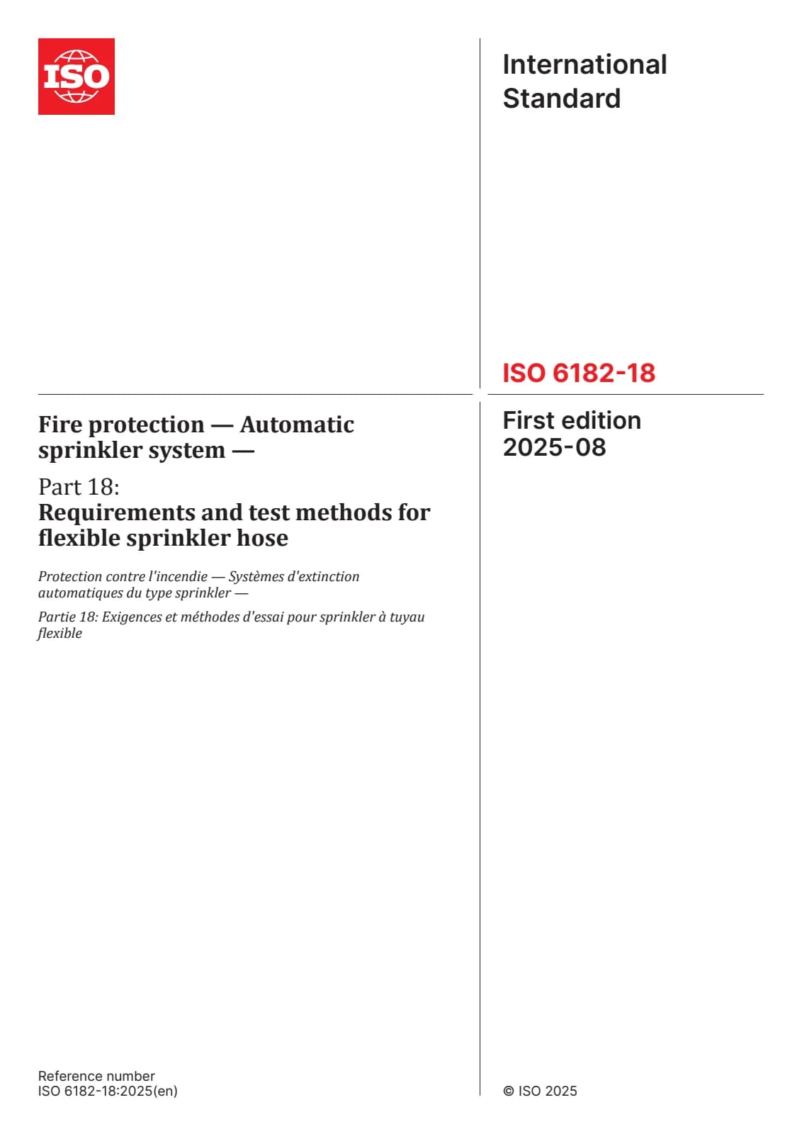 Первая страница стандарта ISO 6182-18:2025