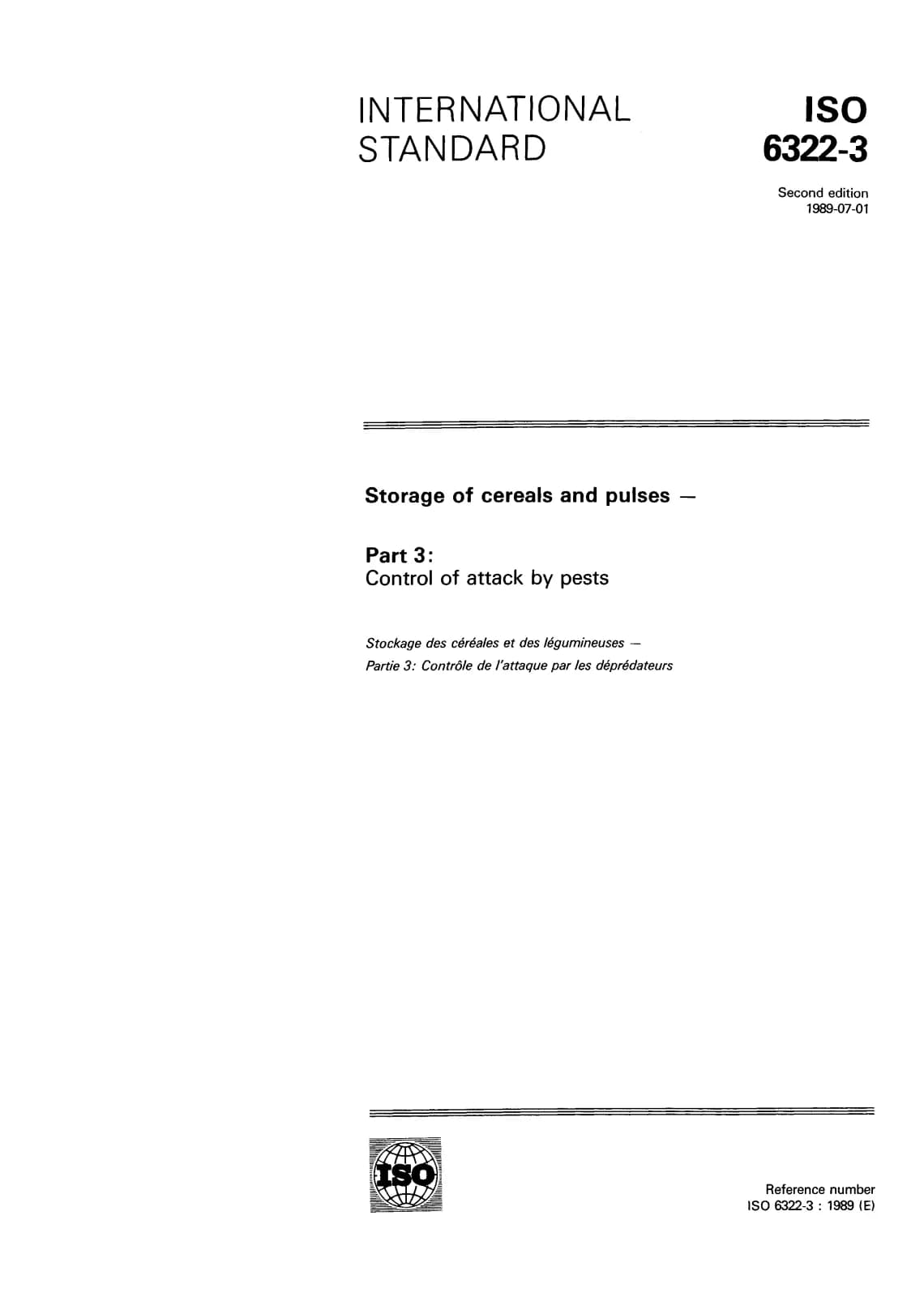 Первая страница стандарта ISO 6322-3:1989