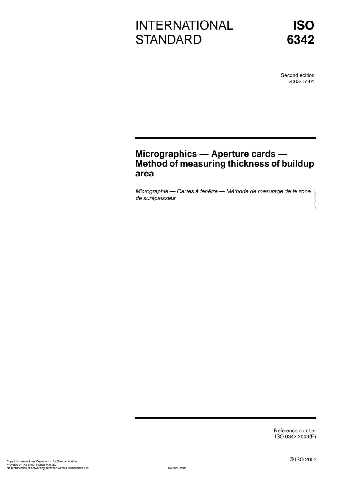 Первая страница стандарта ISO 6342:2003