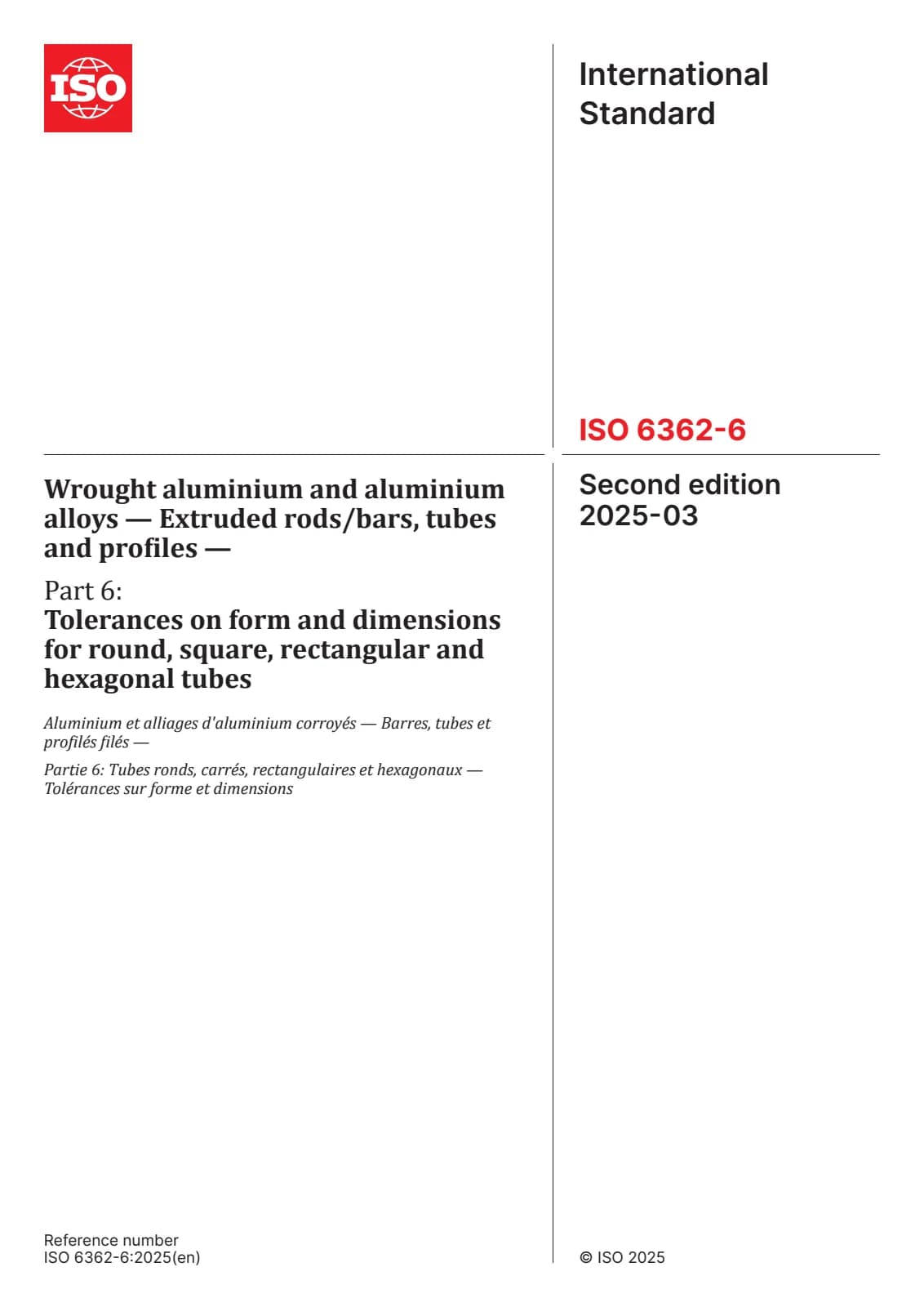 Первая страница стандарта ISO 6362-6:2025